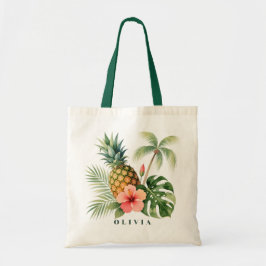 Floral Hawaii Pineapple & Hibiscus Summer Name Tygkasse