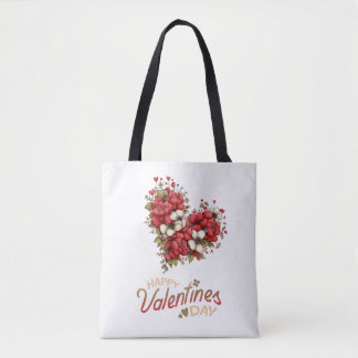 Floral Heart Bouquet Valentine's Day Tygkasse