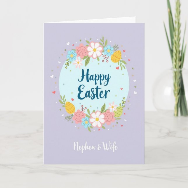 Floral Heart Easter Card Kort (Framsida)