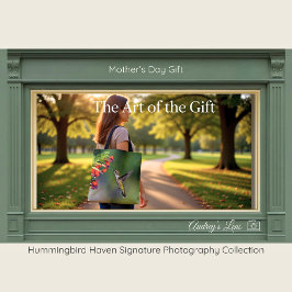 Floral Hummingbird Art Tote Bag Mother's Day Gift Tygkasse