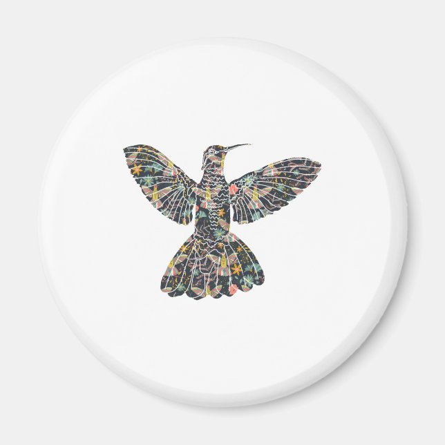 Floral Hummingbird Magnet (Framsidan)