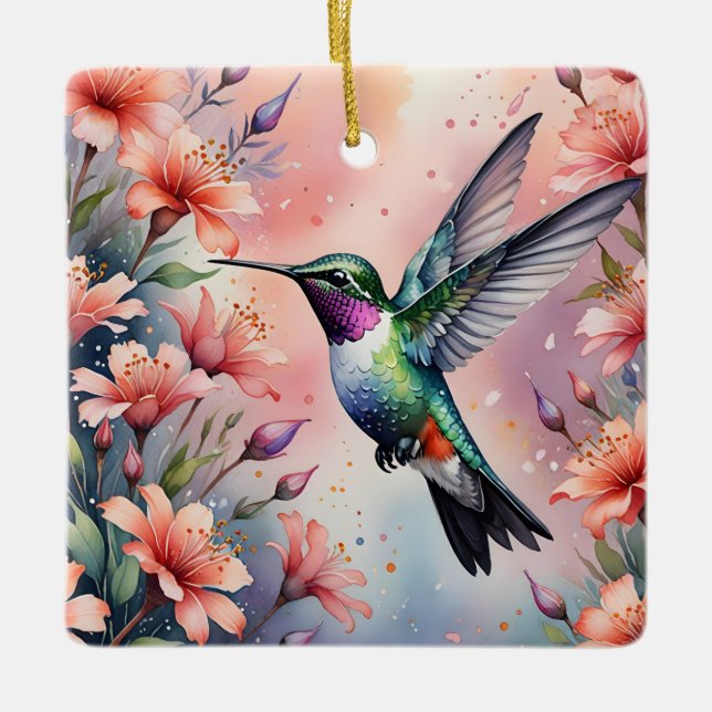 floral hummingbird ornament (Framsida)