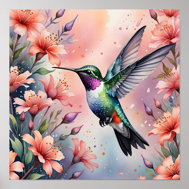 floral hummingbird poster (Framsidan)