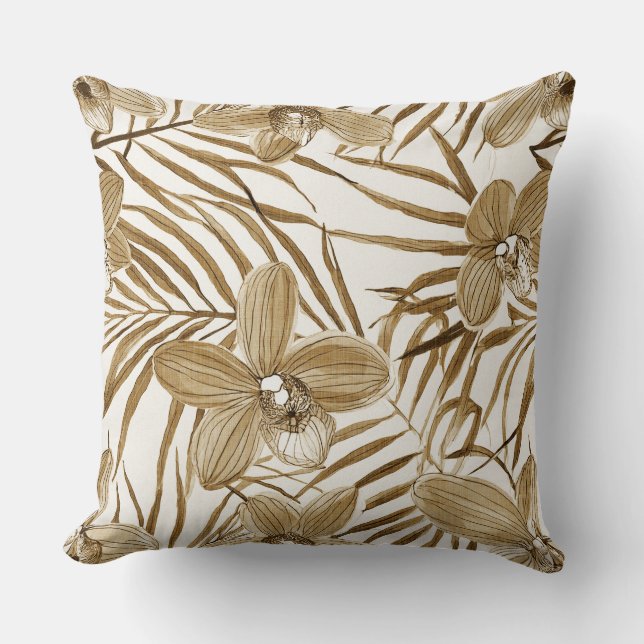 Floral in khaki pattern kudde (Framsida)
