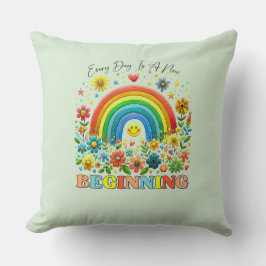 Floral Inspirational Quote Throw Pillow Kudde