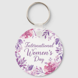 Floral International Women's Day 2026 Nyckelring
