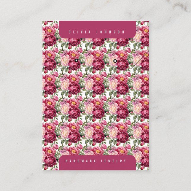 Floral Jewelry Display Cards Visitkort (Framsida)