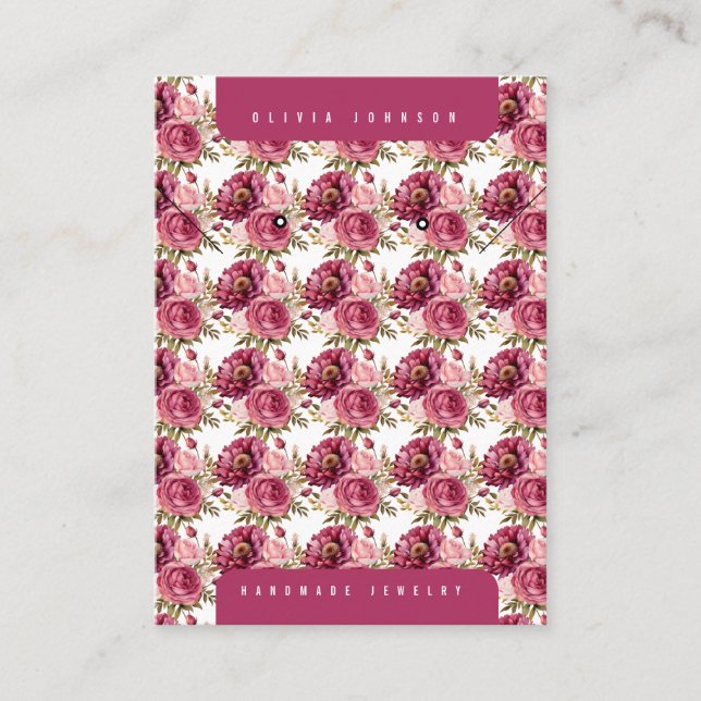 Floral Jewelry Display Cards Visitkort (Framsida)