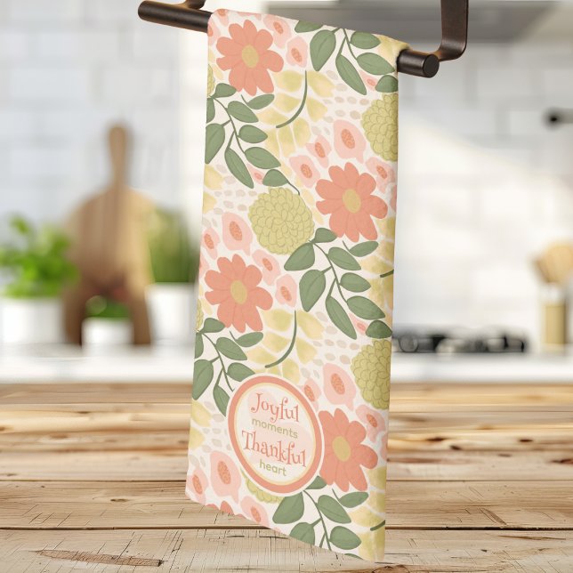 Floral Kitchen Towel - Joyful Moments Collection Kökshandduk (Happy Mother's Day Floral Kitchen Towel – Joyful Moments Collection)