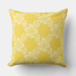 floral lattice yellow pattern kudde