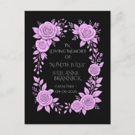 FLORAL LAVENDER. IN LOVING MEMORY KEEPSAKE,  VYKORT