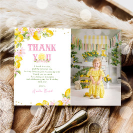 Floral Lemon Birthday Photo Tack Kort