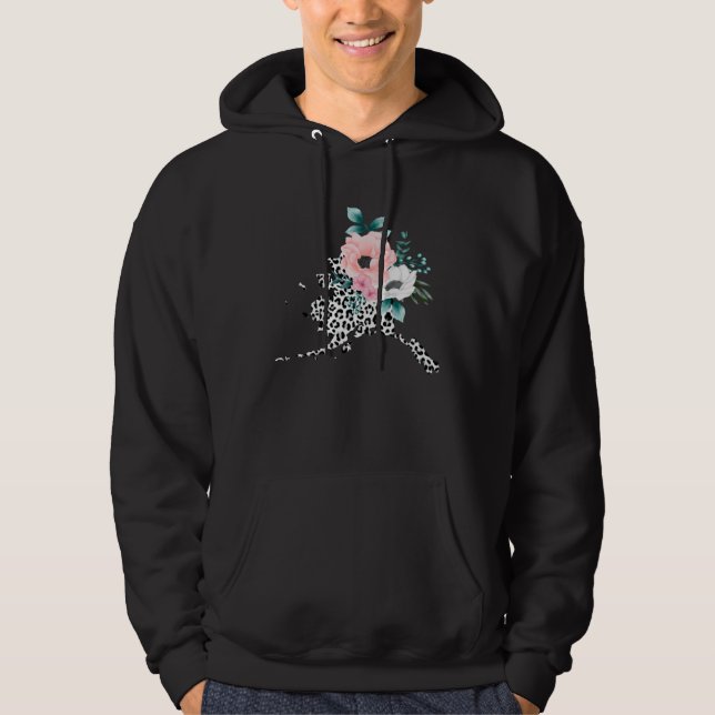 Floral Leopard Alaska Patriotic Woman Girl Hoodie (Framsida)