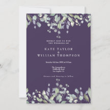 Floral Lilac Greenery Purple QR Code Wedding