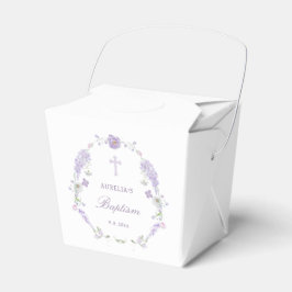 Floral Lilac Lavender Wreath Baptism Take Out Presentaskar