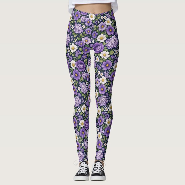 floral lilas leggings (Framsida)