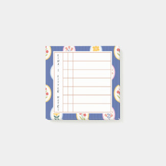 Floral Lined Frame – Blossom Time Sticky Notes Post-it Block