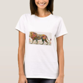 Floral Lion Silhouette T Shirt