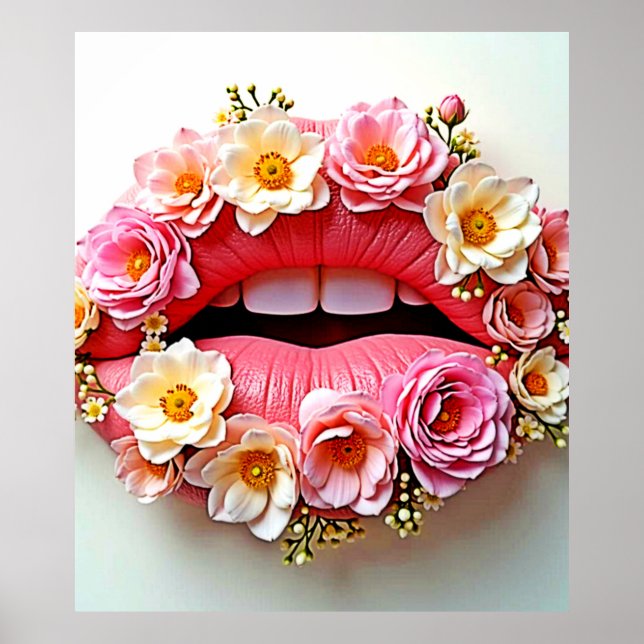 Floral Lips Artistry Poster (Framsidan)