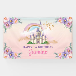 Floral Magical Princess Castle Backdrop / Banner