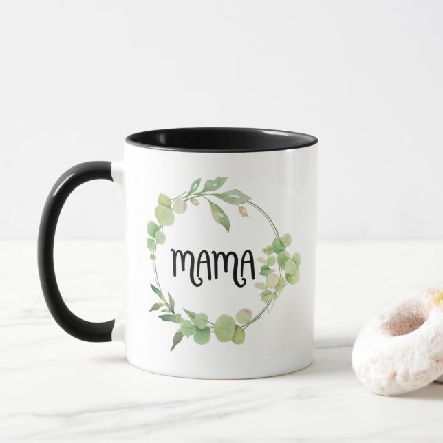 Floral Mama Typography Design Mugg (Med munk)