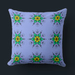 Floral Mandala Seamless Pattern Kudde<br><div class="desc">This unique hand-drawn mandala features a rustic,  artistic charm with natural variations in the pattern alignment. A beautiful blend of green and blue that brings a calm,  artistic vibe to your living space.</div>