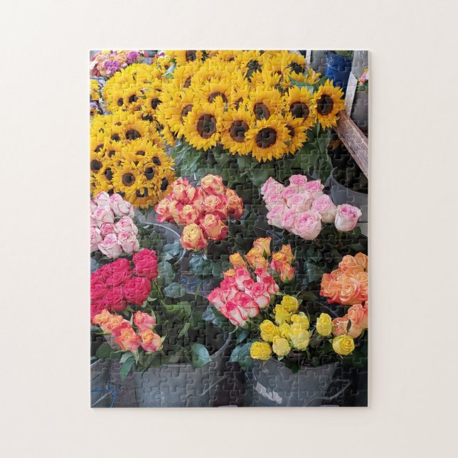 Floral Market Place Puzzle Pussel (Vertikal)