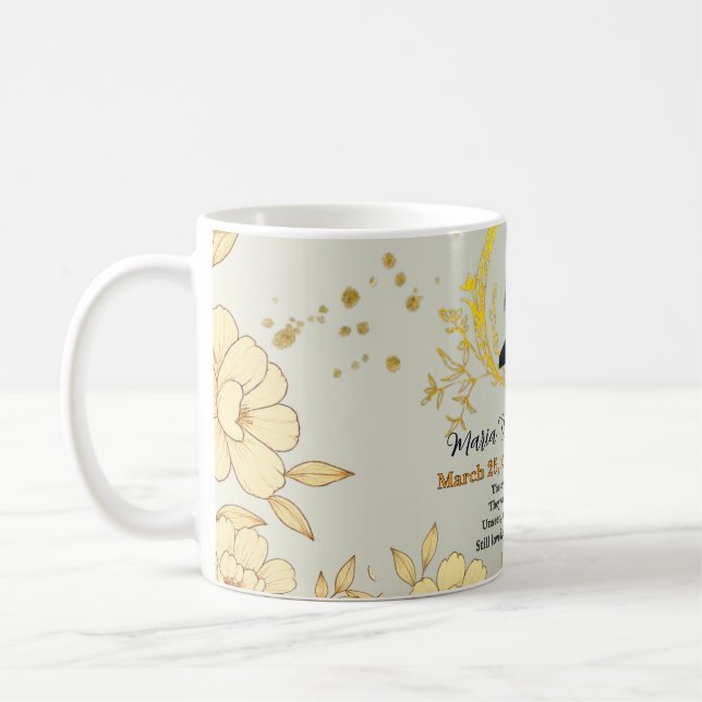 Floral Memorial Card - Sympathy keepsake  Kaffemugg (Vänster)