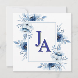 Floral Memorial Invitation 5.25" Square Flat Card Inbjudningar
