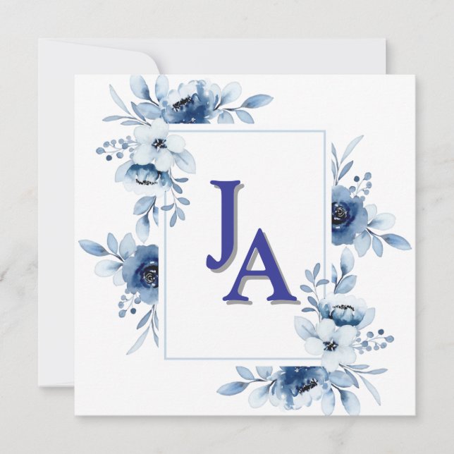 Floral Memorial Invitation 5.25" Square Flat Card Inbjudningar (Framsida)