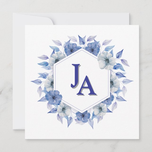 Floral Memorial Invitation 5.25" Square Flat Card Inbjudningar (Framsida)