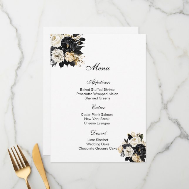 Floral Menu Card Meny (Fram/Back In Situ)