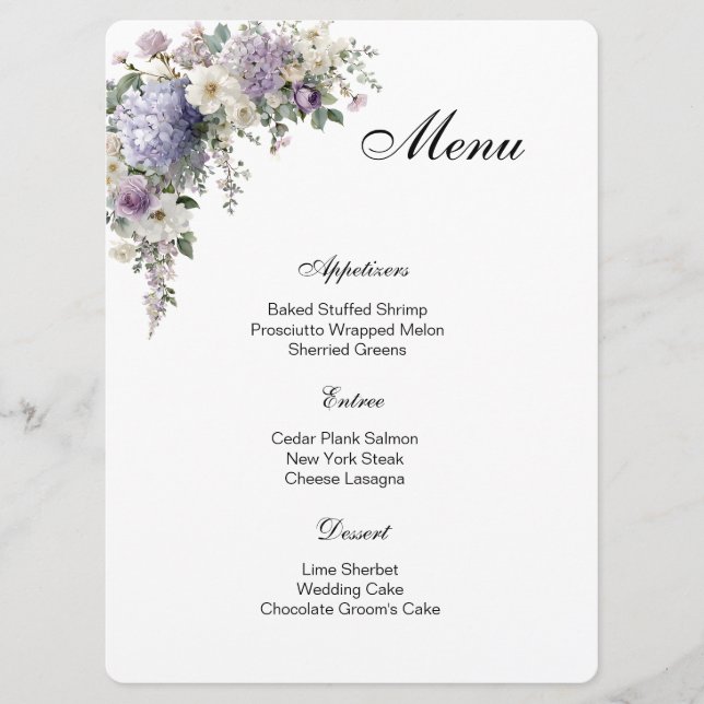 Floral Menu Card Meny (Framsida)