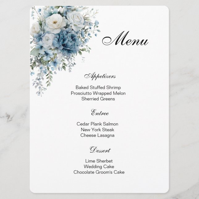 Floral Menu Card Meny (Framsida)