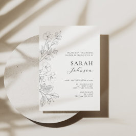 Floral Minimalist Bridal Shower Invitation Inbjudningar