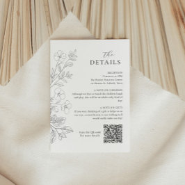 Floral Minimalist Wedding Details Enclosure Card  Tilläggskort