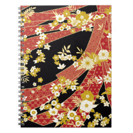Floral Mix Kimono Pattern Anteckningsbok
