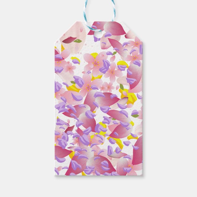 Floral, mixed petals prinf Small Gift Bag Presentetikett (Framsidan)