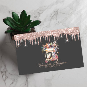 Floral Mixer Rose Gold Drips Bageri   Visitkort