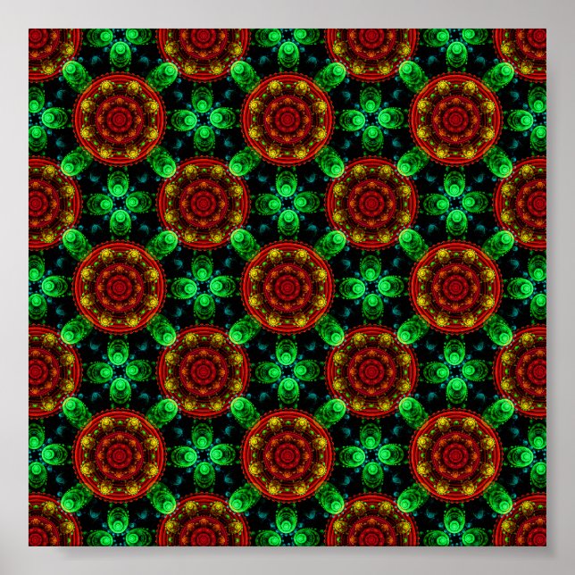 Floral Modern Boho Elegant Abstract Pattern #504 Poster (Framsidan)