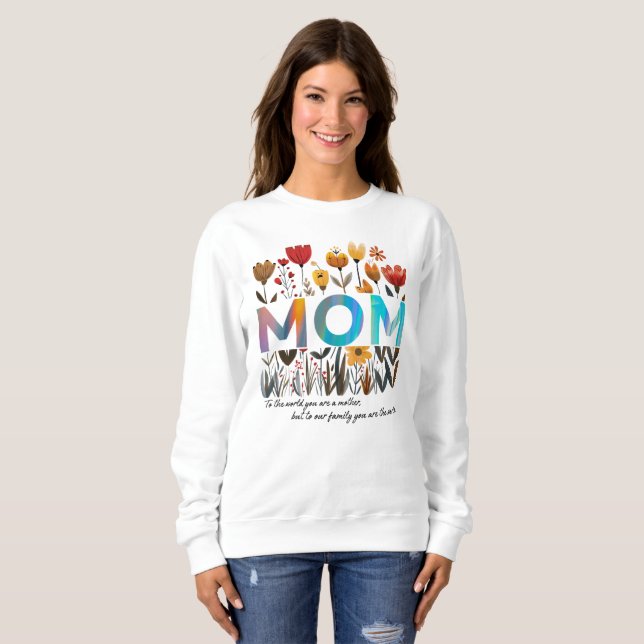 Floral MOM Sweatshirt T Shirt (Hel framsida)