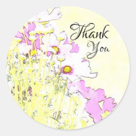 Floral Monogram Sticker Runt Klistermärke