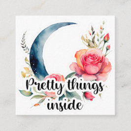 Floral Moon Pretty Things Inside Small Business Tilläggskort