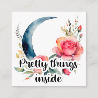 Floral Moon Pretty Things Inside Small Business Tilläggskort