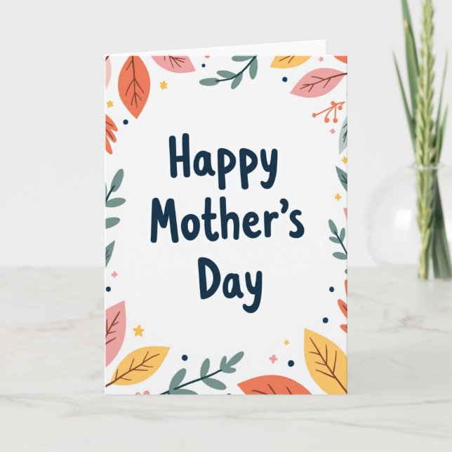 Floral Mother Day Card Kort (Framsida)