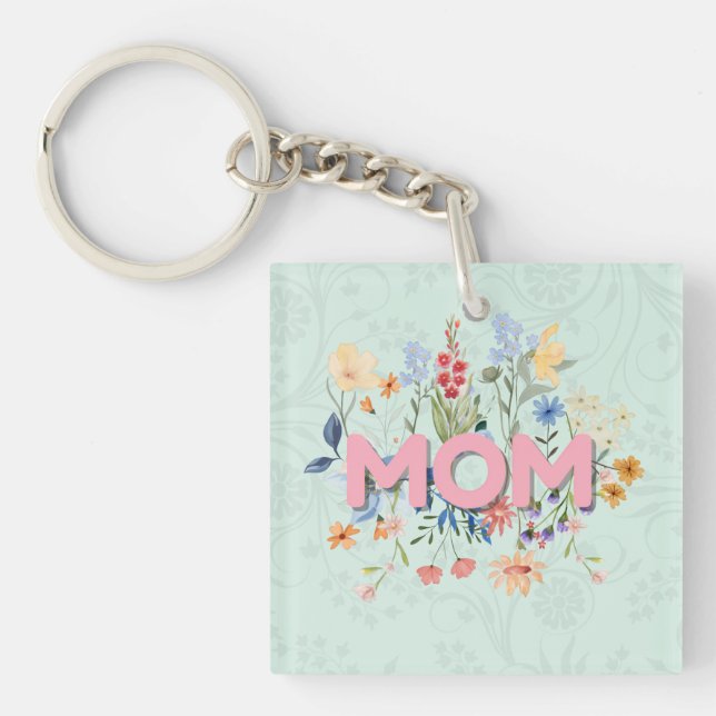 Floral Mother’s Day Keychain Gift for Mom (Framsidan)