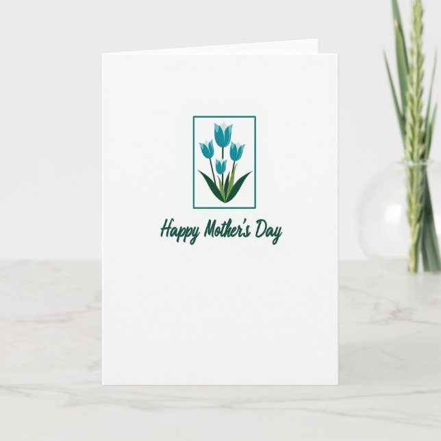 Floral Mothers Day Framed Card Kort (Framsida)