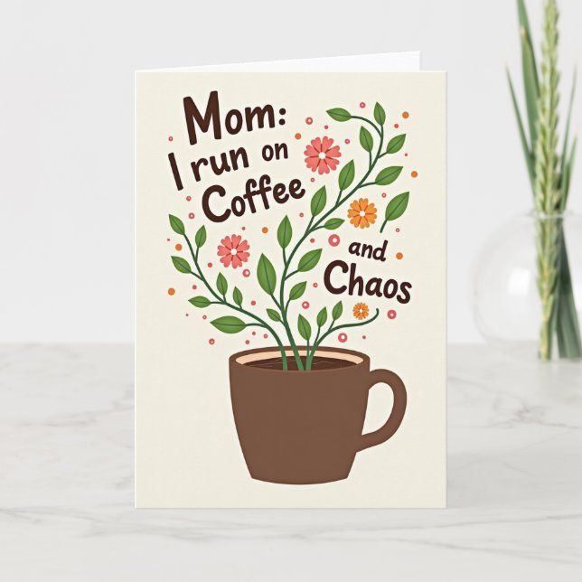 Floral Mothers Day Illustration Card Kort (Framsida)