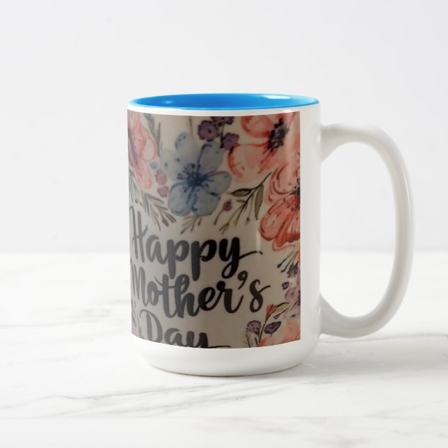 floral mothers day mug Två-Tonad mugg (Höger)