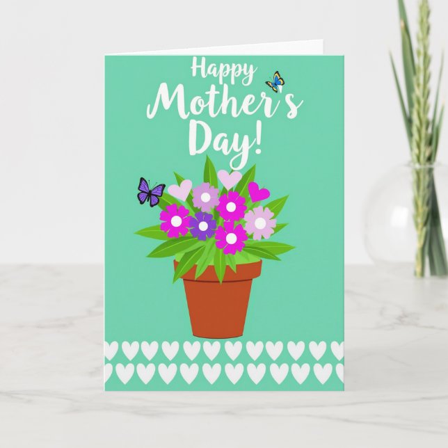 Floral Mothers Day Terracotta Card Kort (Framsida)